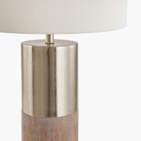 Pacific Lifestyle Etosha Table Lamp - Grey Wood and Silver Metal