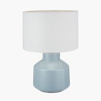 Pacific Lifestyle Nora Crackle Effect Table Lamp - Duck Egg Blue