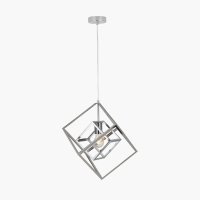 Pacific Lifestyle Alessio Metal Cube Pendant - Shiny Nickel