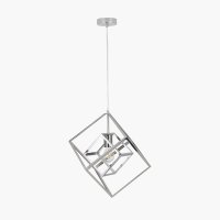 Pacific Lifestyle Alessio Metal Cube Pendant - Shiny Nickel