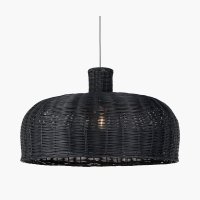 Pacific Lifestyle Caswell Rattan Dome Pendant - Black
