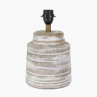 Pacific Lifestyle Paihia White Wash Wood Textured Short Table Lamp Base
