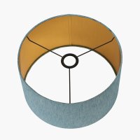 Pacific Lifestyle Stellan Slubbed Faux Silk Gold Lined Cylinder Lampshade 30cm - Duck Egg