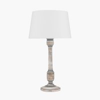 Pacific Lifestyle Captiva Mango Wood Table Lamp Base - Grey Wash