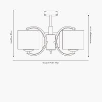 Pacific Lifestyle Arcadia Metal Curved 3 Arm Semi Flush Pendant - Silver