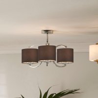 Pacific Lifestyle Arcadia Metal Curved 3 Arm Semi Flush Pendant - Silver