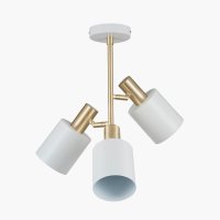 Pacific Lifestyle Biba 3 Light Electrified Pendant - White and Brass