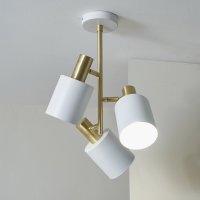 Pacific Lifestyle Biba 3 Light Electrified Pendant - White and Brass