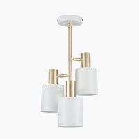 Pacific Lifestyle Biba 3 Light Electrified Pendant - White and Brass