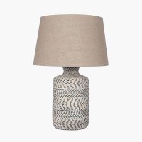 Pacific Lifestyle Atouk Textured Stoneware Table Lamp Base - Natural and Black