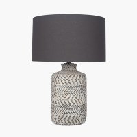 Pacific Lifestyle Atouk Textured Stoneware Table Lamp Base - Natural and Black