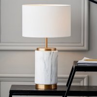 Pacific Lifestyle Carrara Ceramic Table Lamp - Marble Effect