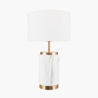Pacific Lifestyle Carrara Ceramic Table Lamp - Marble Effect