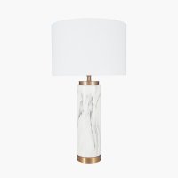 Pacific Lifestyle Carrara Ceramic Tall Table Lamp - Marble Effect