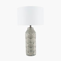 Pacific Lifestyle Bethan Embossed Ceramic Table Lamp - Grey