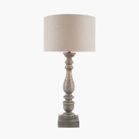 Pacific Lifestyle Alia Grey Wash Turned Mango Wood Table Lamp Base