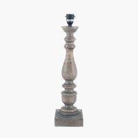 Pacific Lifestyle Alia Grey Wash Turned Mango Wood Table Lamp Base
