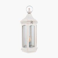 Pacific Lifestyle Adaline Wood Lantern Table Lamp - White Wash