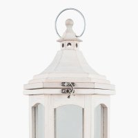 Pacific Lifestyle Adaline Wood Lantern Table Lamp - White Wash