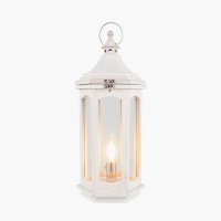 Pacific Lifestyle Adaline Wood Lantern Table Lamp - White Wash