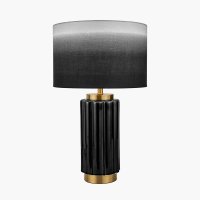 Pacific Lifestyle Lushan Scalloped Ceramic Table Lamp - Black