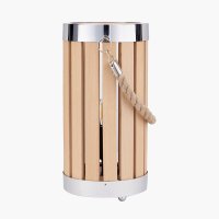 Pacific Lifestyle Austell Wood Small Lantern Table Lamp - Natural