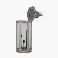 Pacific Lifestyle Adaline Wood Lantern Floor Lamp - Antique Grey