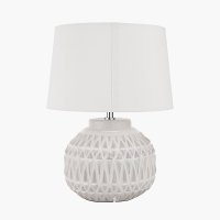 Pacific Lifestyle Anneli Aztec Texture Ceramic Table Lamp - Warm White