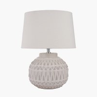 Pacific Lifestyle Anneli Aztec Texture Ceramic Table Lamp - Warm White