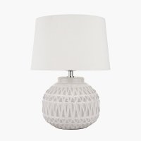 Pacific Lifestyle Anneli Aztec Texture Ceramic Table Lamp - Warm White