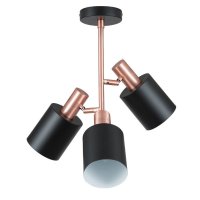 Pacific Lifestyle Biba 3 Light Electrified Pendant - Black and Antique Copper