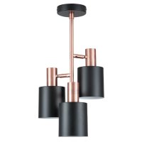 Pacific Lifestyle Biba 3 Light Electrified Pendant - Black and Antique Copper