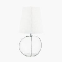 Pacific Lifestyle Hallie Clear Glass Table Lamp with White Shade