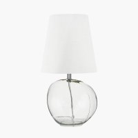 Pacific Lifestyle Hallie Clear Glass Table Lamp with White Shade