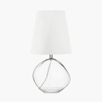 Pacific Lifestyle Hallie Clear Glass Table Lamp with White Shade