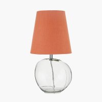 Pacific Lifestyle Hallie Clear Glass Table Lamp with Terracotta Shade