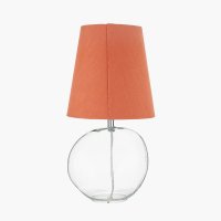 Pacific Lifestyle Hallie Clear Glass Table Lamp with Terracotta Shade