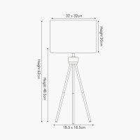 Pacific Lifestyle Houston Metal Tripod Table Lamp - Brushed Silver