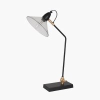 Pacific Lifestyle Canton Matt Black Metal and Glass Cone Table Lamp