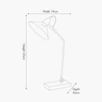 Pacific Lifestyle Canton Matt Black Metal and Glass Cone Table Lamp