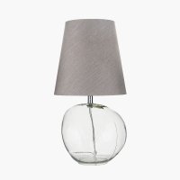 Pacific Lifestyle Hallie Clear Glass Table Lamp with Grey Shade