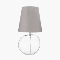 Pacific Lifestyle Hallie Clear Glass Table Lamp with Grey Shade