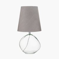 Pacific Lifestyle Hallie Clear Glass Table Lamp with Grey Shade