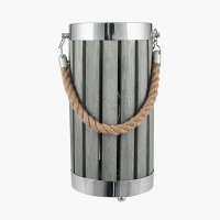 Pacific Lifestyle Austell Wood Small Lantern Table Lamp - Grey Wash