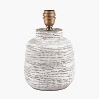 Pacific Lifestyle Alina White Dot Design Small Stoneware Table Lamp Base