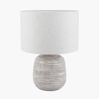 Pacific Lifestyle Alina White Dot Design Small Stoneware Table Lamp Base