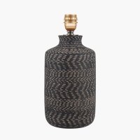 Pacific Lifestyle Atouk Textured Stoneware Table Lamp Base - Black