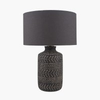 Pacific Lifestyle Atouk Textured Stoneware Table Lamp Base - Black