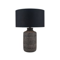 Pacific Lifestyle Atouk Textured Stoneware Table Lamp Base - Black