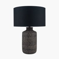 Pacific Lifestyle Atouk Textured Stoneware Table Lamp Base - Black